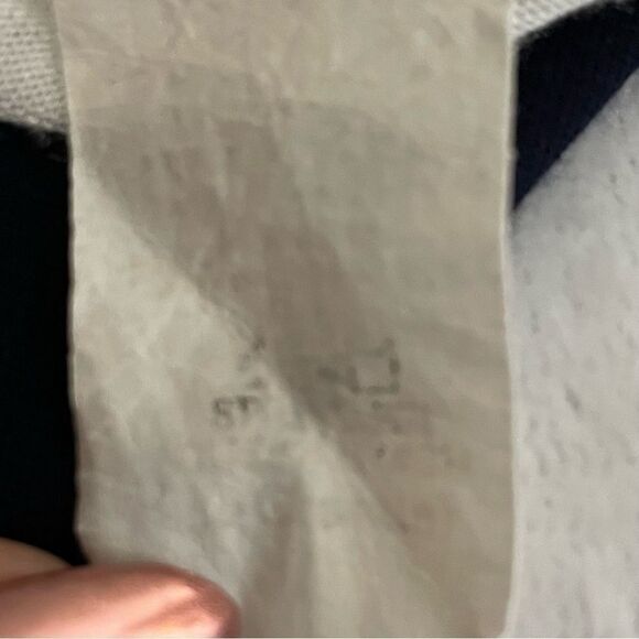 Love J Short Sleeve Color Block Striped Blouse Size Large Teal Navy Blue White - Picture 7 of 10